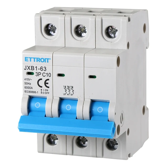 Ettroit Jx131060 Interruttore Magnetotermico 3P 10A 380V 6Ka