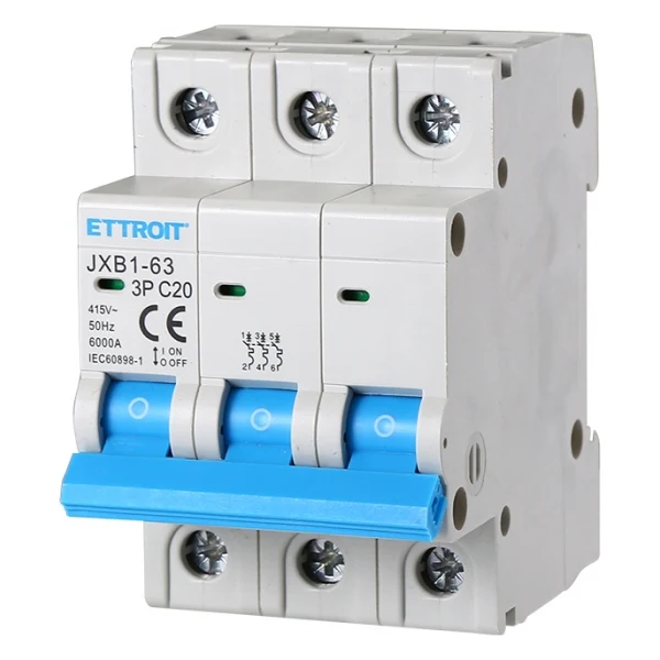 Ettroit Jx132060 Interruttore Magnetotermico 3P 20A 380V 6Ka