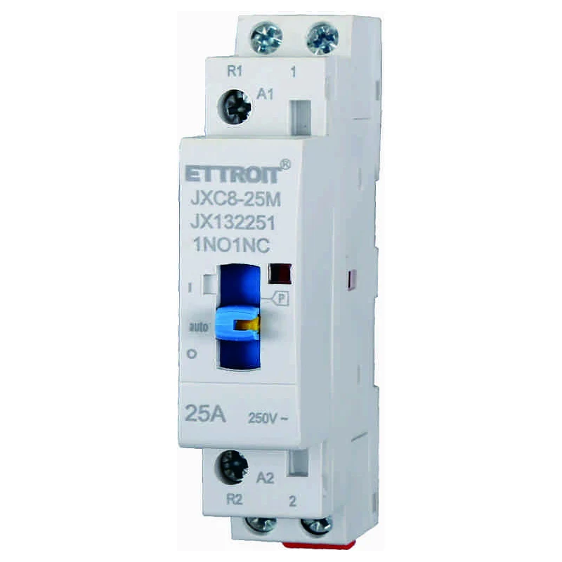 Ettroit Jx132251 Contattore Ac Domestico 2P 25A 220V 50Hz Ac Su Guida Din Con Interruttore Di Controllo Manuale (1No1Nc)