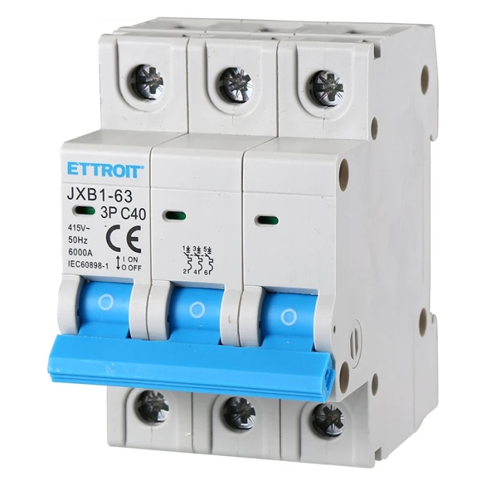 Ettroit Jx134060 Interruttore Magnetotermico 3P 40A 380V 6Ka
