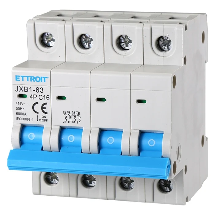 Ettroit Jx141660 Interruttore Magnetotermico 4P 16A 380V 6Ka