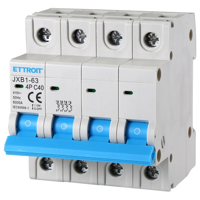 Ettroit Jx144060 Interruttore Magnetotermico 4P 40A 380V 6Ka