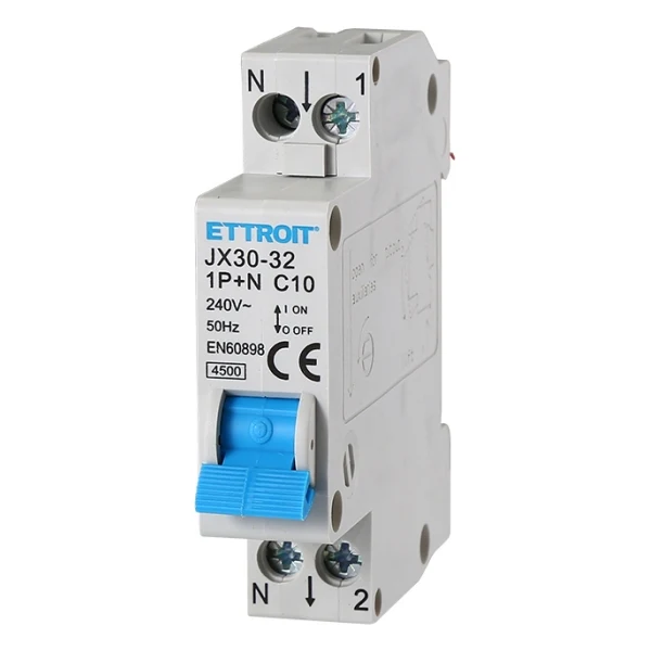 Ettroit Jx151040 Interruttore Magnetotermico 1P+N 10A 220V 4.5Ka
