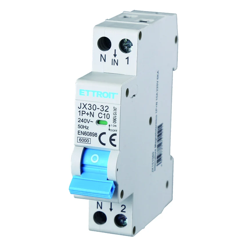 Ettroit Jx151060 Interruttore Magnetotermico 1P+N 10A 220V 6Ka