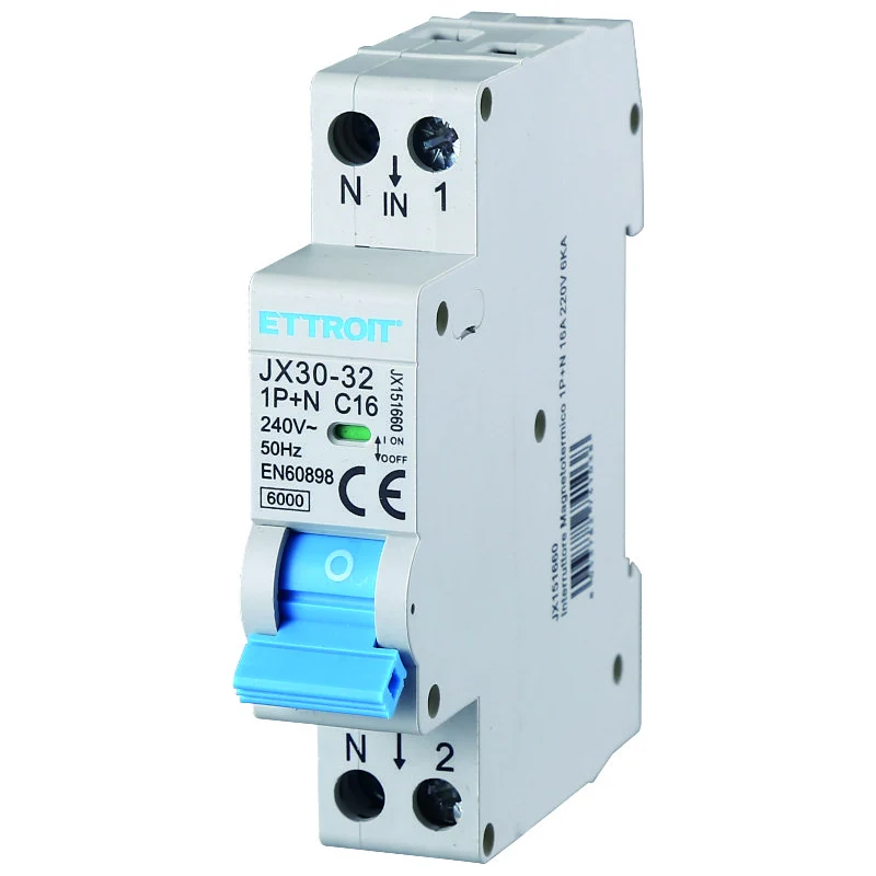 Ettroit Jx151660 Interruttore Magnetotermico 1P+N 16A 220V 6Ka