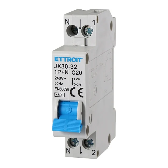 Ettroit Jx152040 Interruttore Magnetotermico 1P+N 20A 220V 4.5Ka