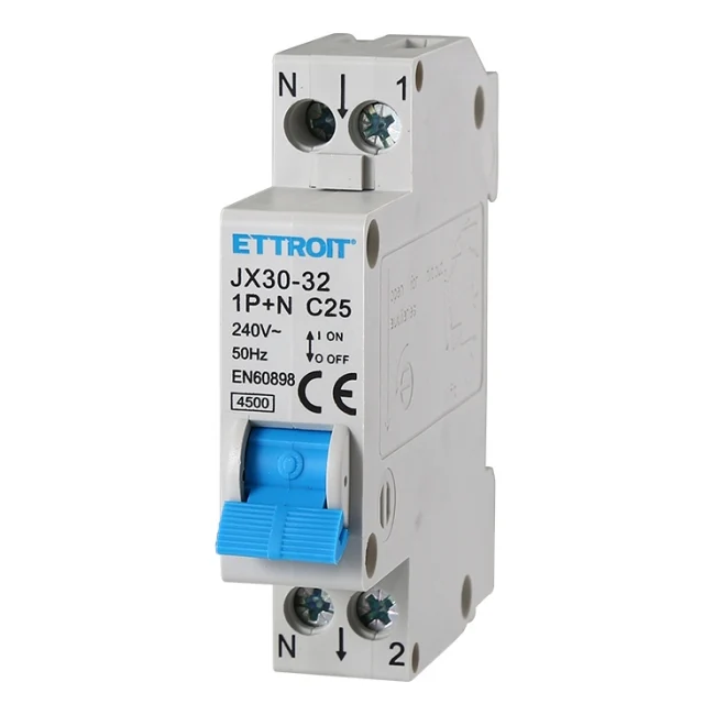 Ettroit Jx152540 Interruttore Magnetotermico 1P+N 25A 220V 4.5Ka