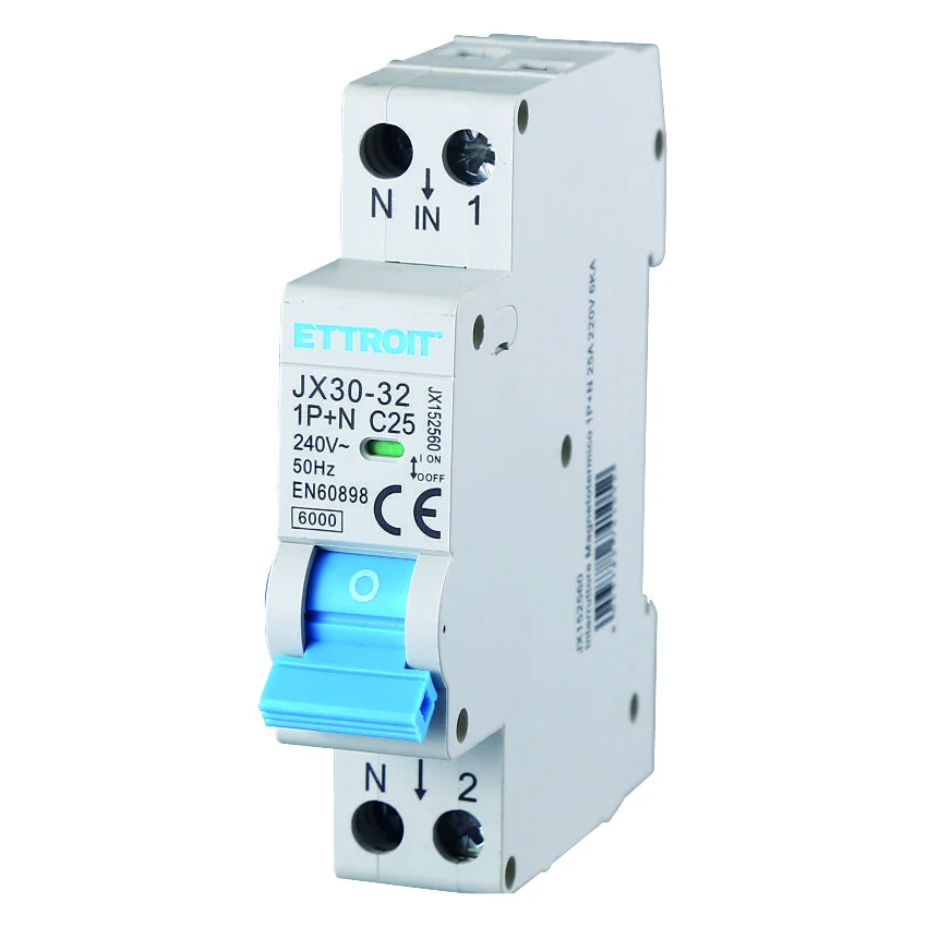 Ettroit Jx152560 Interruttore Magnetotermico 1P+N 25A 220V 6Ka
