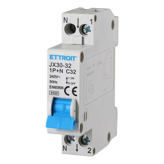 Ettroit Jx153240 Interruttore Magnetotermico 1P+N 32A 220V 4.5Ka