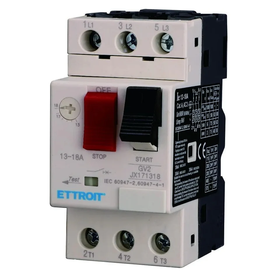 Ettroit Jx171318 Salvamotore Regolabile 13-18A Moduli Din Gv2 Protezione Del Motore