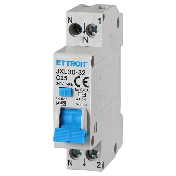 Ettroit Jx252540 Magnetotermico Differenziale 1P+N 25A 30Ma 220V-4.5Ka