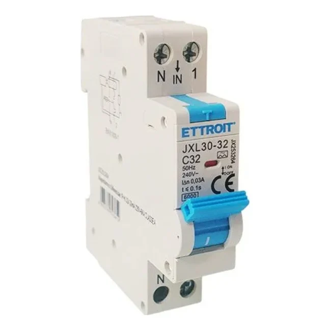 Ettroit Jx253264 Magnetotermico Differenziale 1P+N 32A 30Ma 220V-6Ka Classe A
