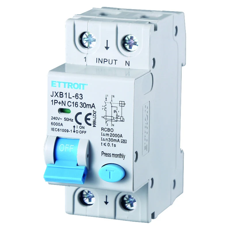 Ettroit Jx271664 Magnetotermico Differenziale 1P+N 16A 30Ma 220V-6Ka Classe A