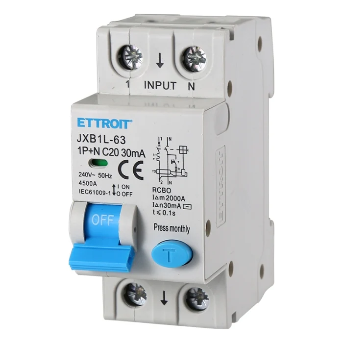 Ettroit Jx272061 Magnetotermico Differenziale 1P+N 20A 30Ma 220V-6Ka