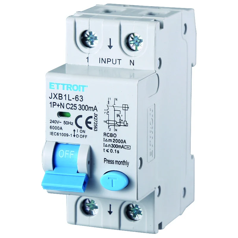 Ettroit Jx272563 Magnetotermico Differenziale 1P+N 25A 300Ma 220V-6Ka