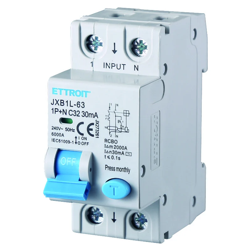 Ettroit Jx273261 Magnetotermico Differenziale 1P+N 32A 30Ma 220V-6Ka