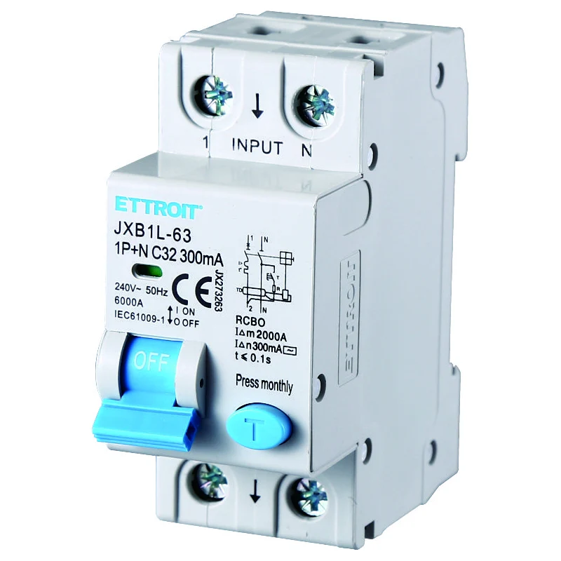 Ettroit Jx273263 Magnetotermico Differenziale 1P+N 32A 300Ma 220V-6Ka