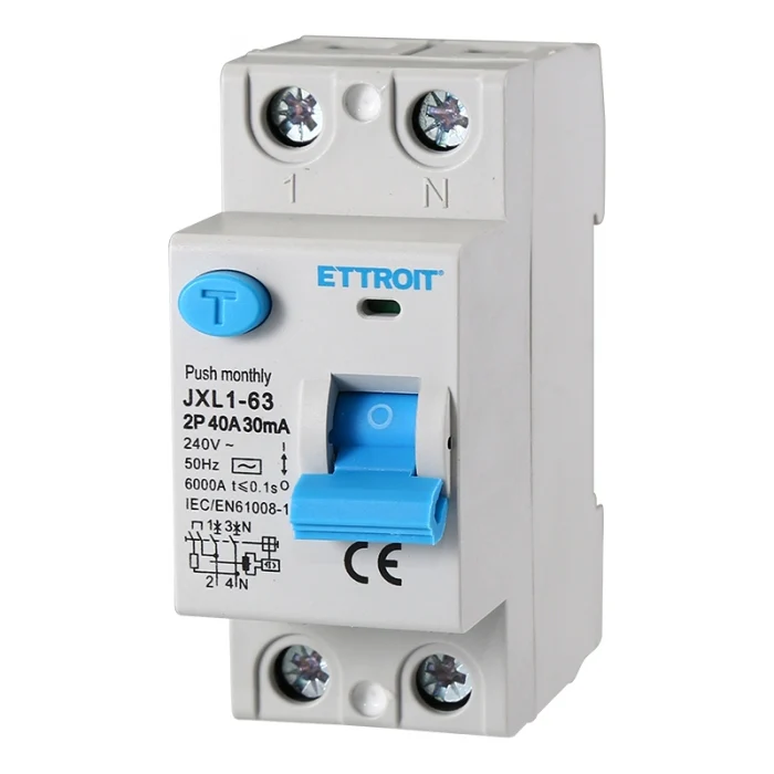 Ettroit Jx324061 Interruttore Differenziale Puro 2P 40A 30Ma 220V-6Ka