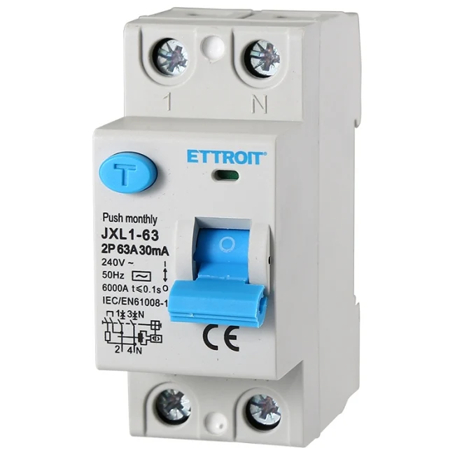 Ettroit Jx326361 Interruttore Differenziale Puro 2P 63A 30Ma 220V-6Ka