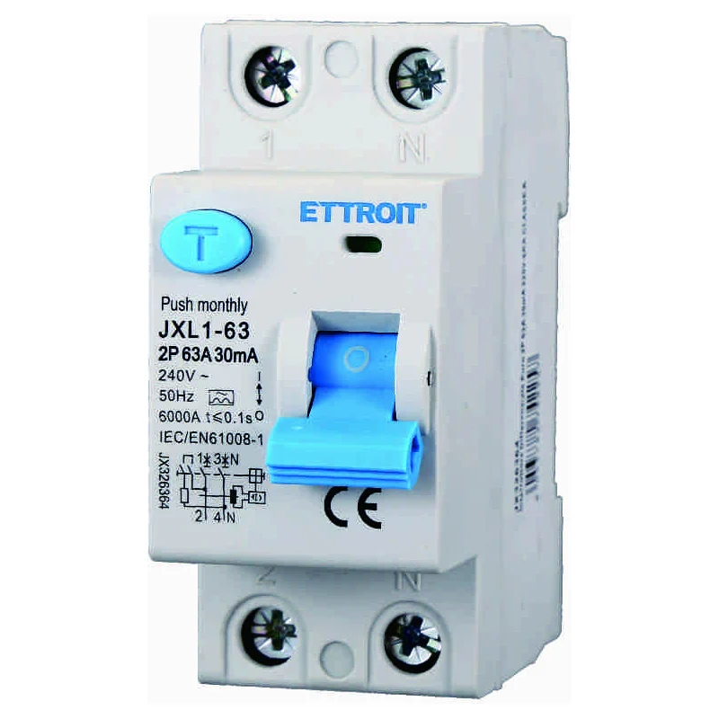 Ettroit Jx326364 Interruttore Differenziale Puro 2P 63A 30Ma 220V-6Ka Classe A