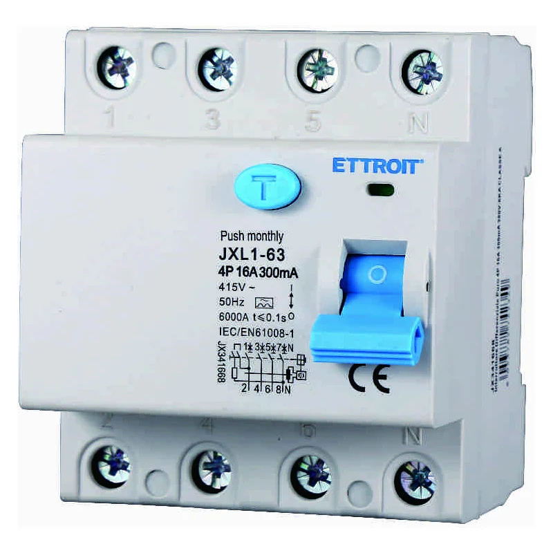 Ettroit Jx341668 Interruttore Differenziale Puro 4P 16A 300Ma 380V-6Ka Classe A
