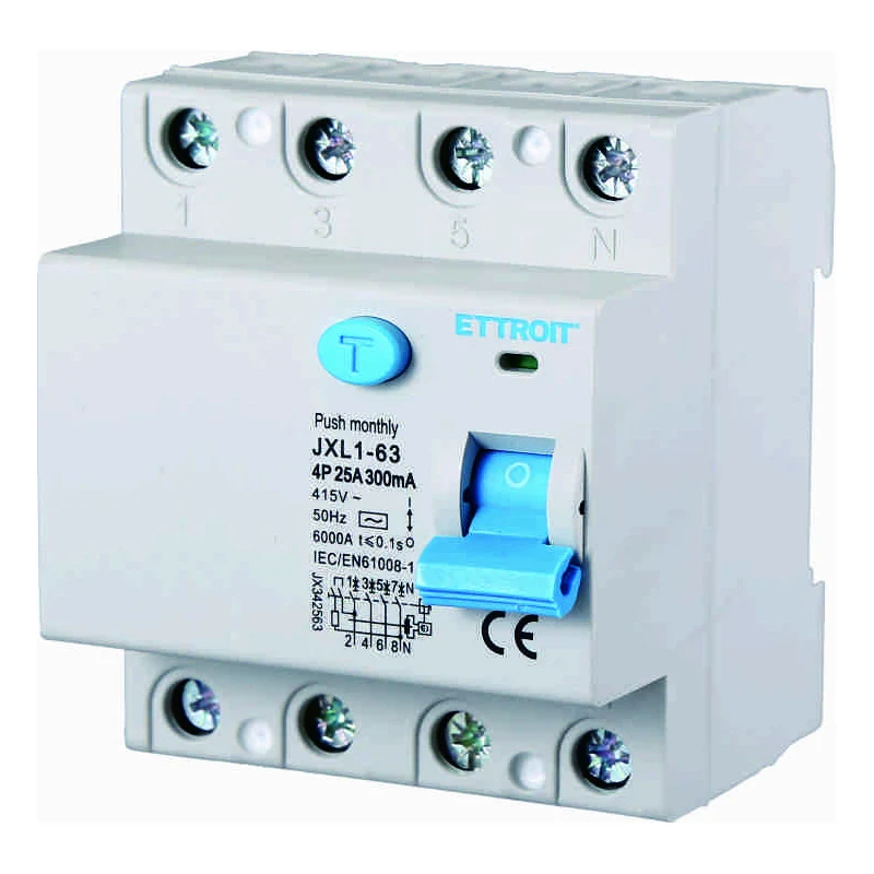Ettroit Jx342563 Interruttore Differenziale Puro 4P 25A 300Ma 380V-6Ka