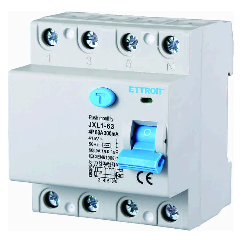 Ettroit Jx346363 Interruttore Differenziale Puro 4P 63A 300Ma 380V-6Ka