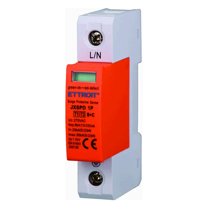 Ettroit Jx5130 Scaricatore Di Sovratensione 1P 25Ka-50Ka T1+T2