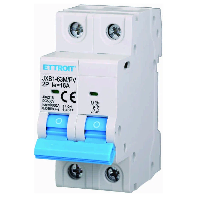 Ettroit Jx6216 2P Interruttore Magnetotermico Fotovoltaico Dc 16A 6Ka 500V