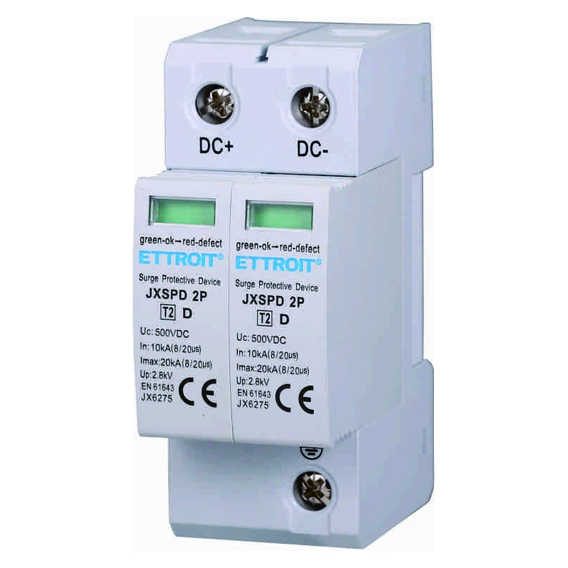 Ettroit Jx6275 Scaricatore Di Sovratensione Fotovoltaico Dc Bassa Tensione 2P 20Ka 500V