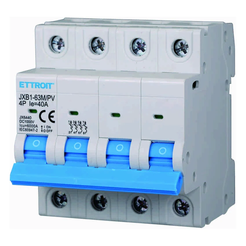 Ettroit Jx6440 4P Interruttore Magnetotermico Fotovoltaico Dc 40A 6Ka 1000V