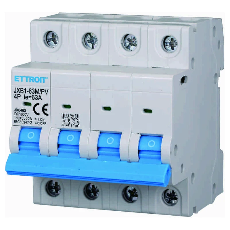Ettroit Jx6463 4P Interruttore Magnetotermico Fotovoltaico Dc 63A 6Ka 1000V