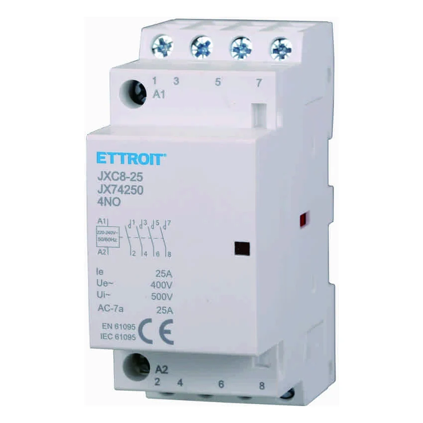 Ettroit Jx74250 Ac Contattore Din Rail 4P 220V 25A 4 Contatti No