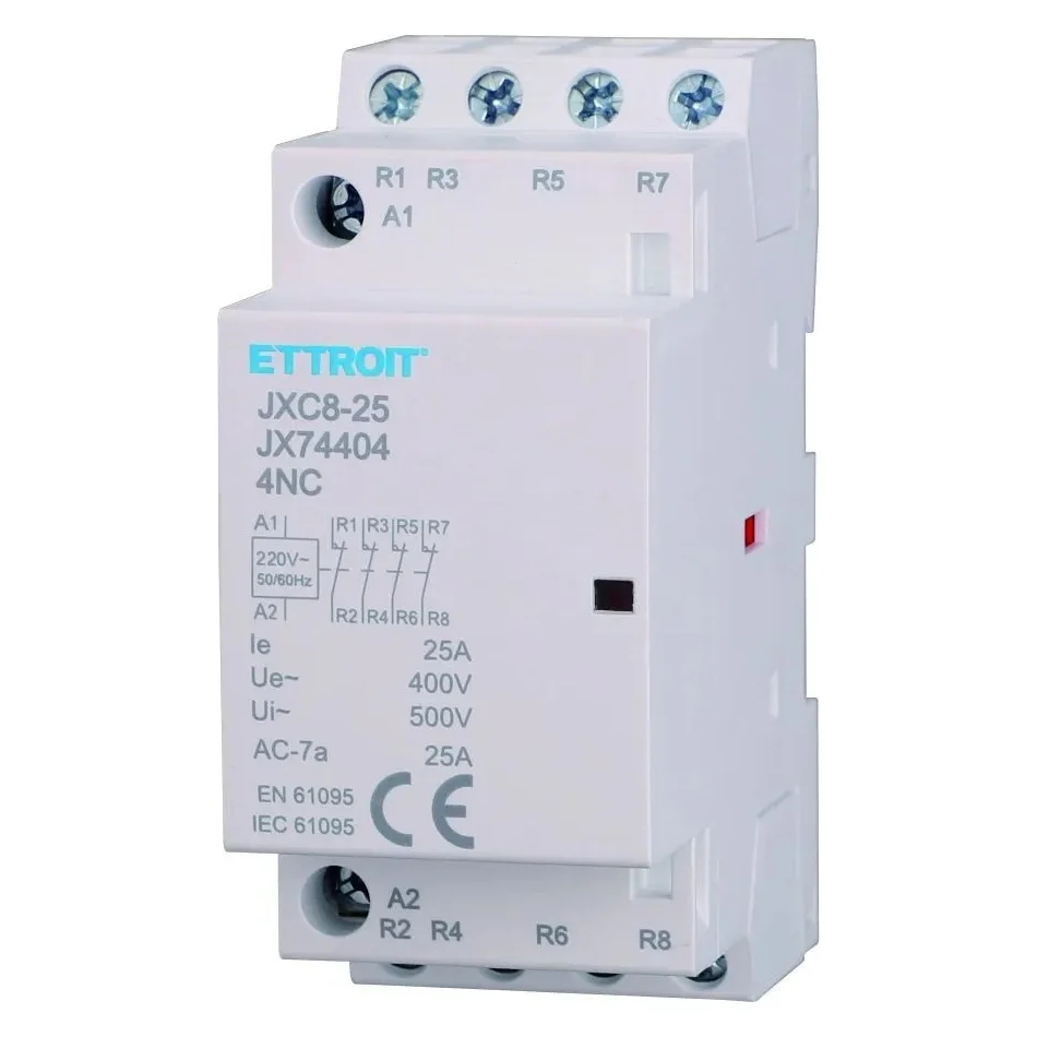 Ettroit Jx74404 Ac Contattore Din Rail 4P 220V 25A 4 Contatti Nc