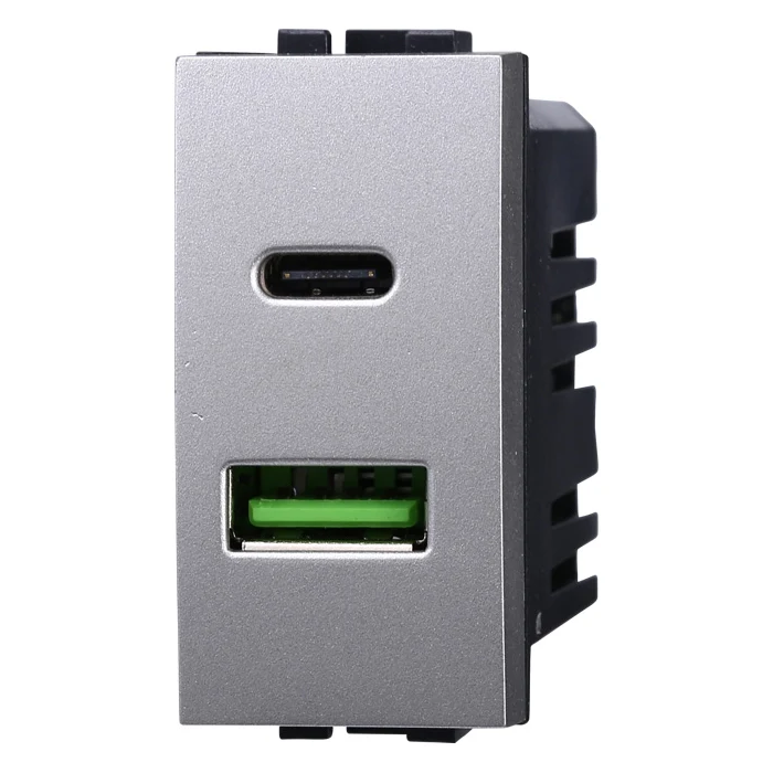 Ettroit Lg3002 Presa Usb 2 In 1 Usb+Type-C 3.1Amh