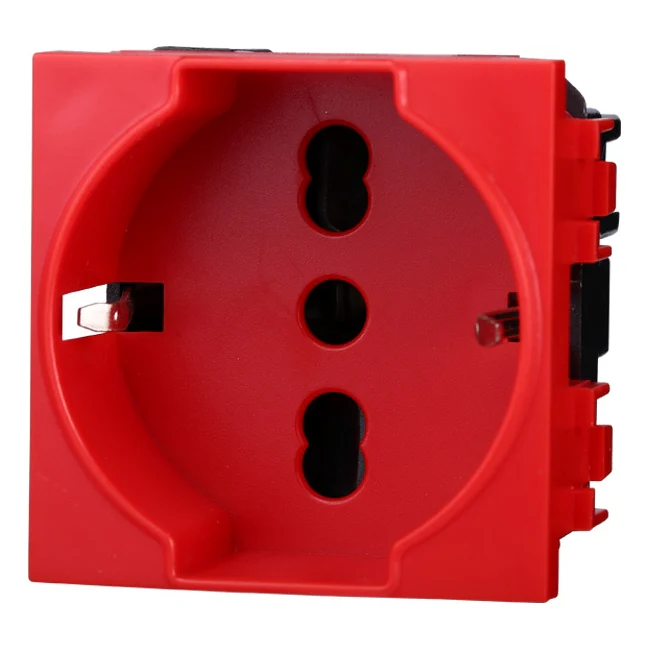 Ettroit Ln2116 Presa Schuko Rosso 2P+T 16A