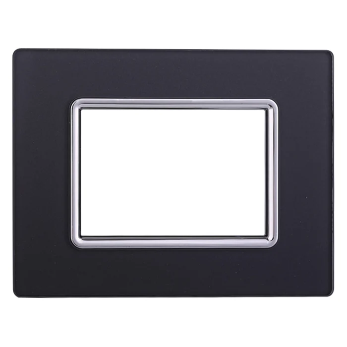 Ettroit Ln84310 Placca Vetro 3P Acciaio Scuro