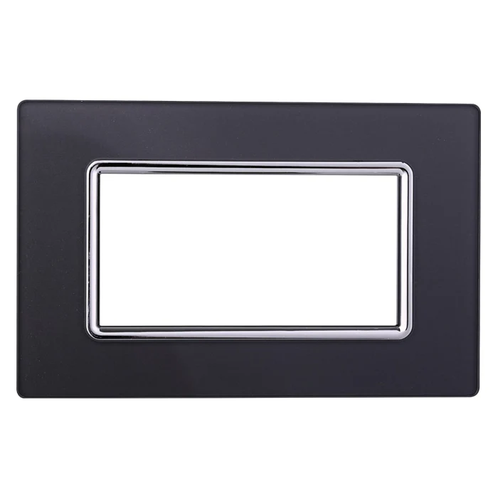 Ettroit Ln84410 Placca Vetro 4P Acciaio Scuro