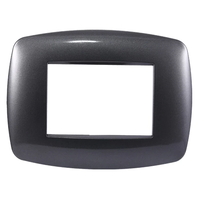 Ettroit Ln87307 Placca Slim 3P Acciaio Scuro