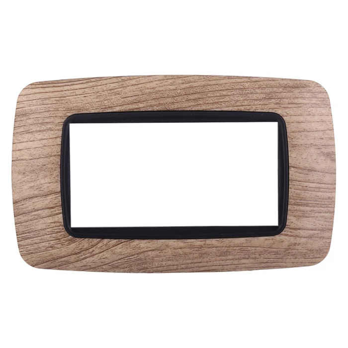 Ettroit Ln88404 Placca Plastica 4P Bombata Legno Chiaro