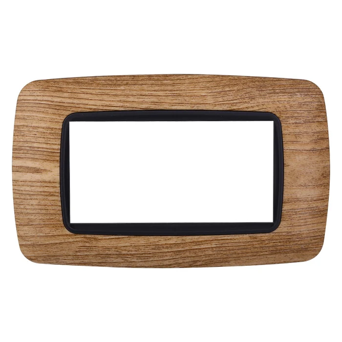 Ettroit Ln88405 Placca Plastica 4P Bombata Legno Scuro