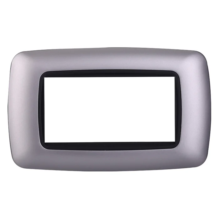Ettroit Ln88406 Placca Plastica 4P Bombata Silver