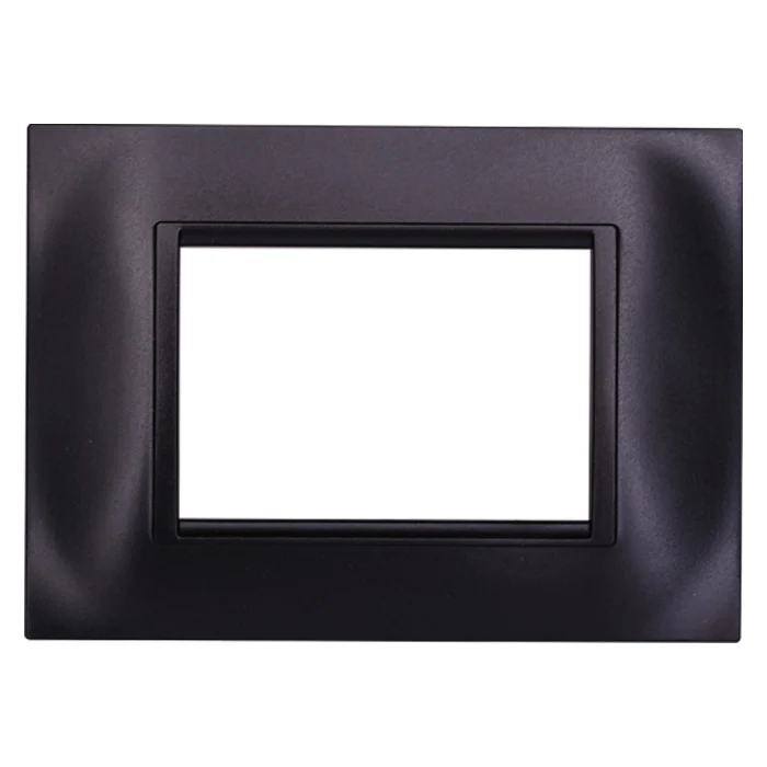 Ettroit Ln89302 Placca Quadrata 3P Nero