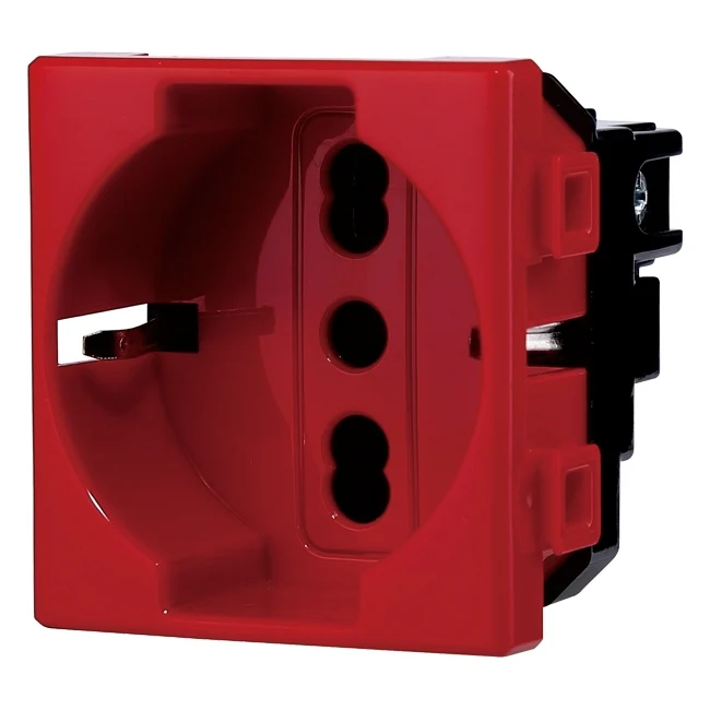Ettroit Mt2116 Presa Schuko Rosso 2P+T 16A
