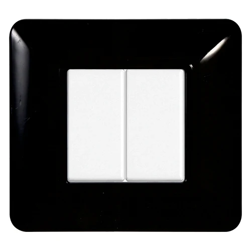 Ettroit Mt83202 Placca Plastica 2P Nero