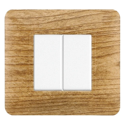 Ettroit Mt83205 Placca Plastica 2P Legno Scuro