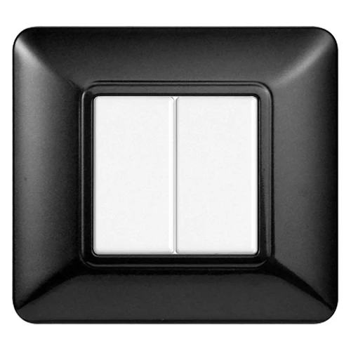 Ettroit Mt83207 Placca Plastica 2P Acciaio Scuro