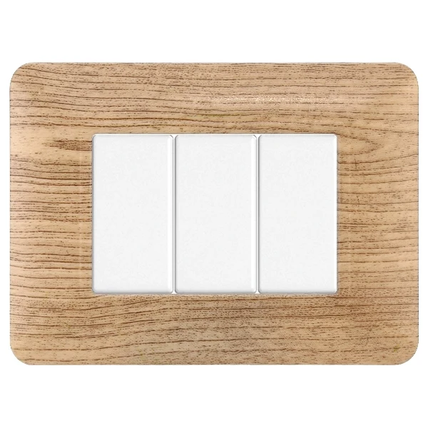 Ettroit Mt83304 Placca Plastica 3P Legno Chiaro