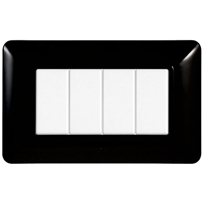Ettroit Mt83402 Placca Plastica 4P Nero