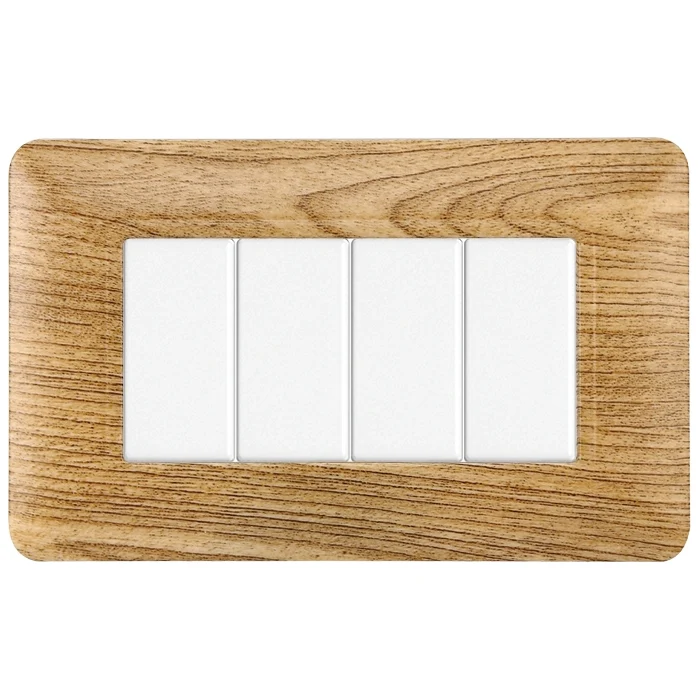 Ettroit Mt83405 Placca Plastica 4P Legno Scuro